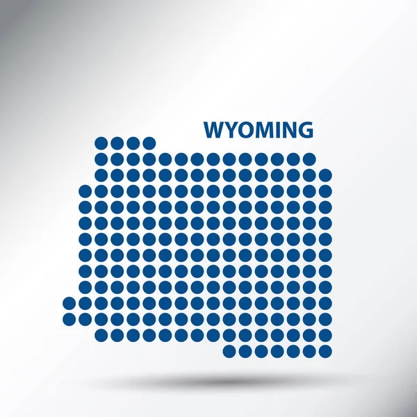 Wyoming State Abstract Dotted Map Vector Illustration — ストックベクタ