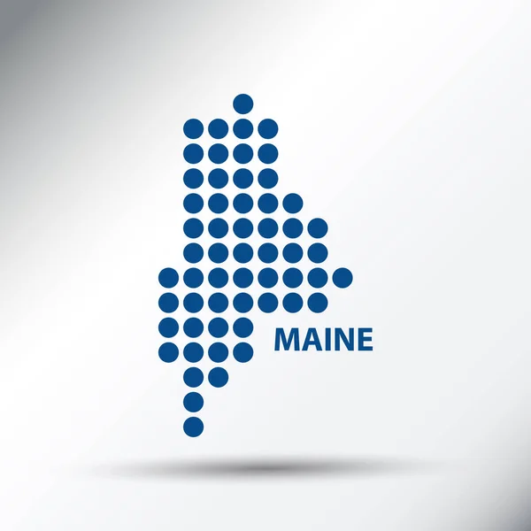 Maine State Abstract Dotted Map Inglés Ilustración Vectorial — Vector de stock