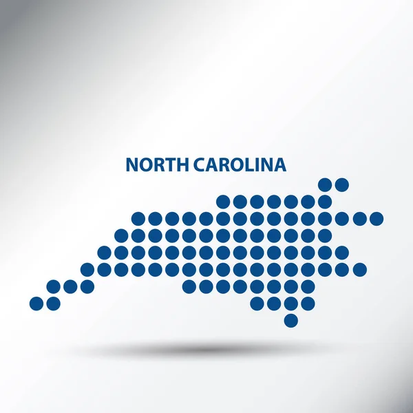 North Carolina State Abstract Dotted Map Inglês Ilustração Vetorial — Vetor de Stock