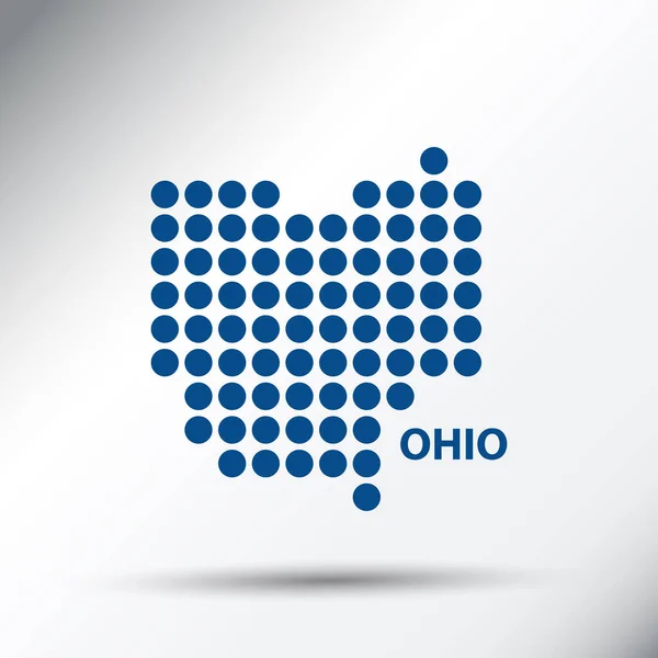 Ohio State Abstract Dotted Map Inglés Ilustración Vectorial — Vector de stock