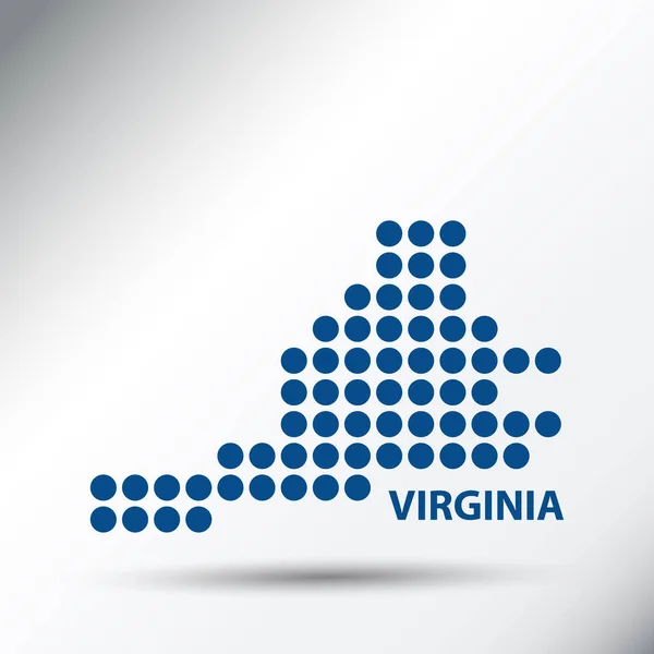 Virginia State Abstract Dotted Map Inglés Ilustración Vectorial — Vector de stock