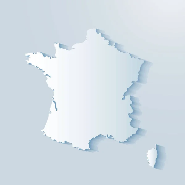 Francia Mapa Sobre Fondo Gris Ilustración Vectorial — Vector de stock
