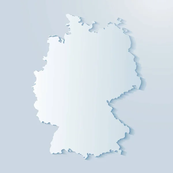 Alemania Mapa Sobre Fondo Gris Ilustración Vectorial — Vector de stock
