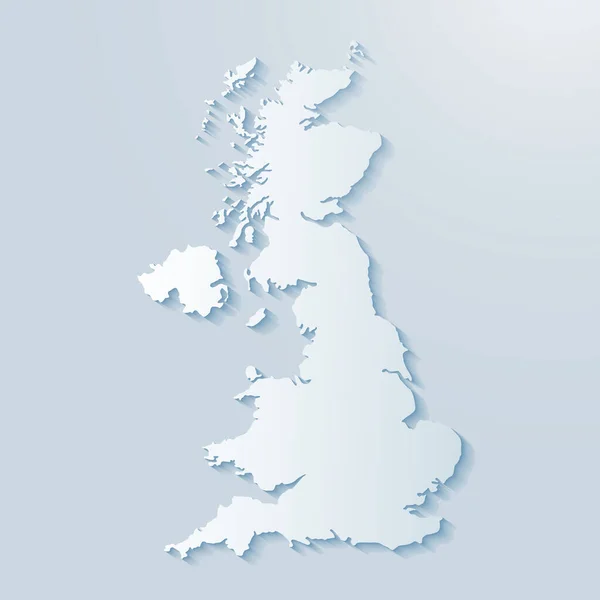 Великобритания Карта Сером Фоне Векторная Иллюстрация — стоковый вектор