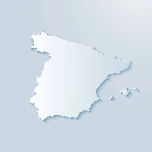 西班牙用灰色背景绘制3D地图 矢量说明 — 图库矢量图片