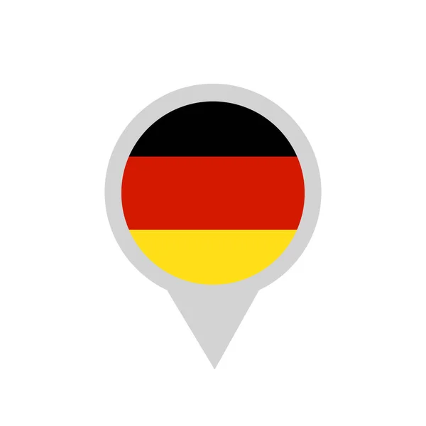 Deutschland Flagge Standort Ikone Flacher Stil Vektorillustration — Stockvektor