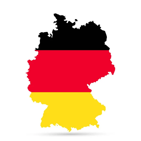 Alemania Mapa Bandera Vector Ilustración Aislada Sobre Fondo Blanco — Vector de stock