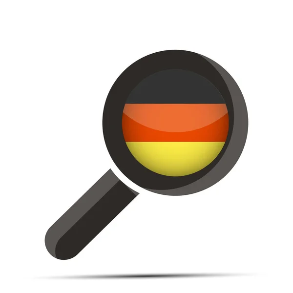 用德国国旗放大玻璃形状 矢量说明 — 图库矢量图片