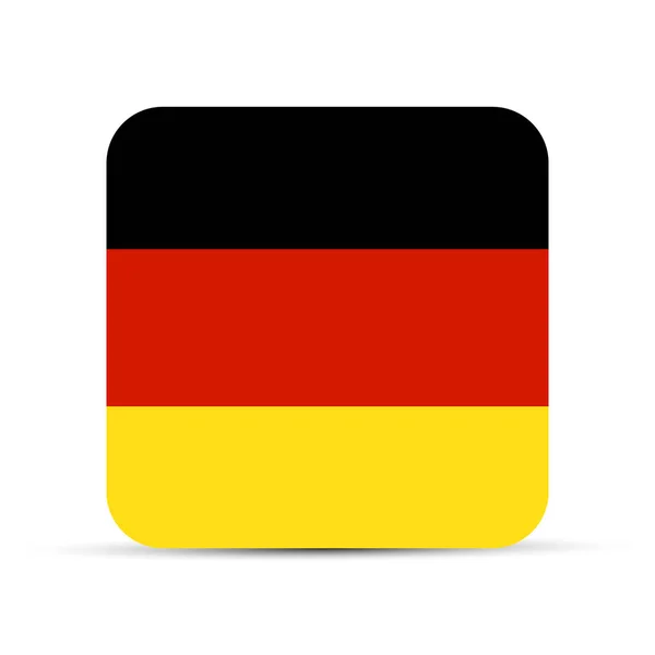 Bandera Alemania Icono Cuadrado Estilo Plano Ilustración Vectorial — Vector de stock