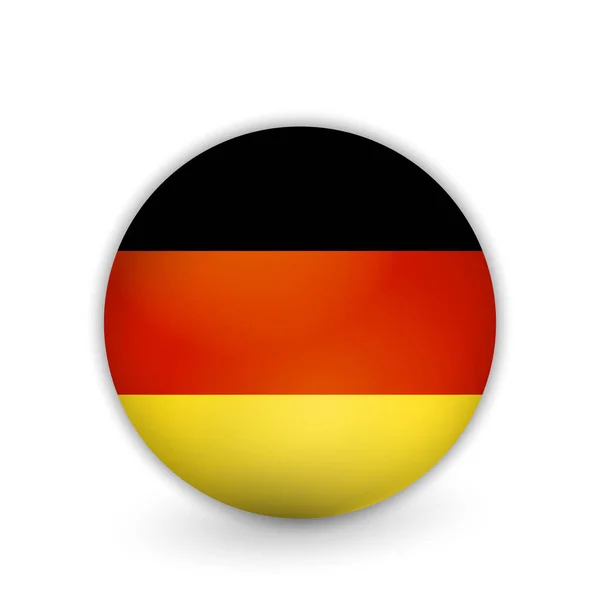 ドイツ国旗ラウンド光沢のあるアイコン ドイツ国旗のボタン ベクターイラスト — ストックベクタ