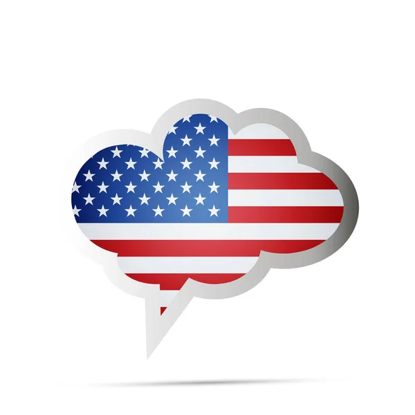 Speech Bubble Usa Flag White Background Vector Illustration — Stock Vector