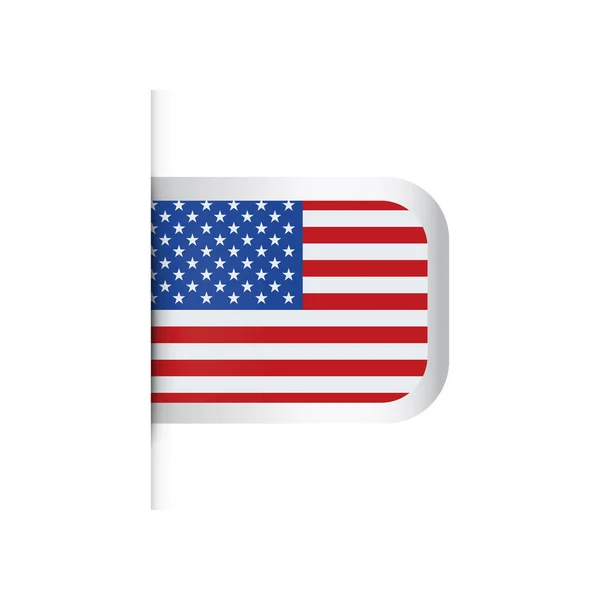 Usa Flag Vector Bookmark Icon Vector Illustration — Stock Vector