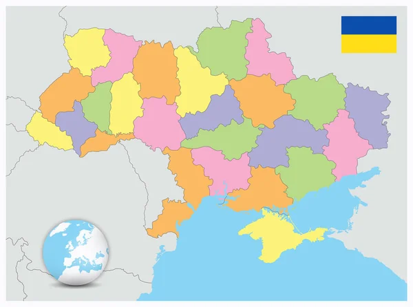 Ukraine Carte Administrative Pas Texto Illustration Vectorielle — Image vectorielle