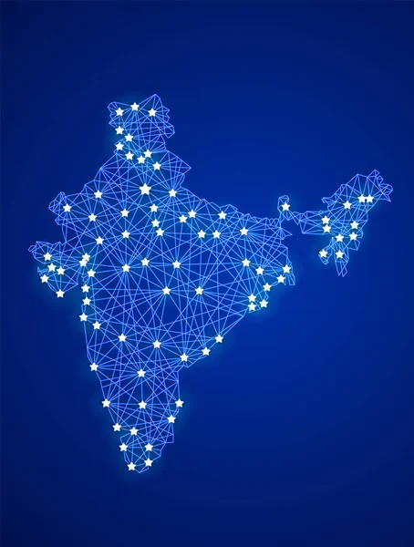 Communication Network Map India Abstract Vector Illustration — Διανυσματικό Αρχείο