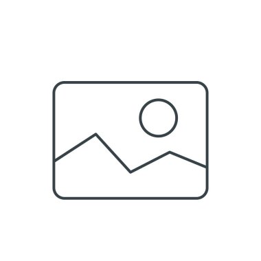 Dijital görüntü veya fotoğraf ince çizgi simgesi. Web siteleri, web tasarımı, mobil uygulama, bilgi grafikleri için basit simge ögesi. Web sitesi tasarımı ve geliştirilmesi için ince satır simgesi, beyaz arkaplanda uygulama geliştirme