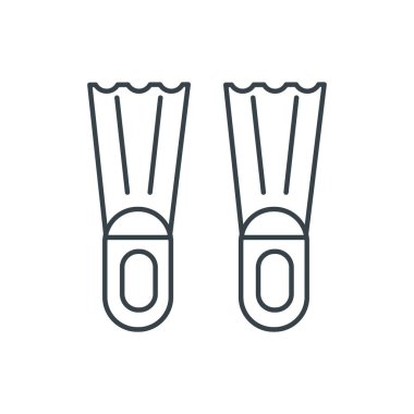 İnce çizgi ikonu için yüzgeçler. Web siteleri, web tasarımı, mobil uygulama, bilgi grafikleri için basit simge ögesi. Web sitesi tasarımı ve geliştirilmesi için ince satır simgesi, beyaz arkaplanda uygulama geliştirme