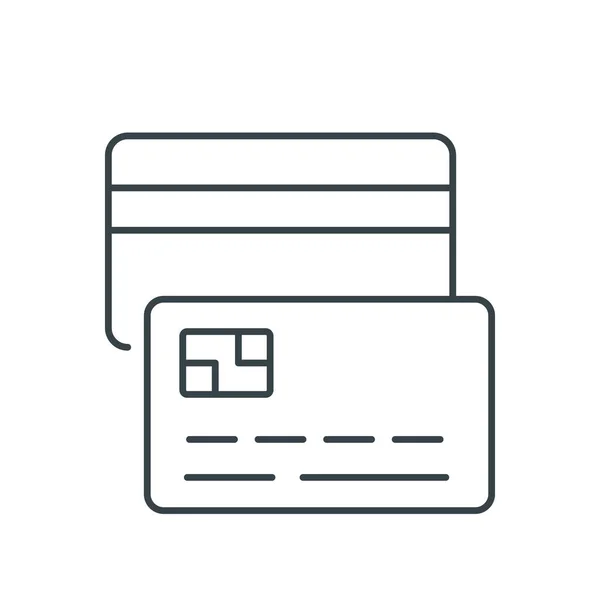 Tarjeta Crédito Icono Línea Delgada Elemento Icono Simple Para Sitios — Vector de stock
