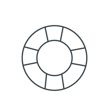 Güvenli şamandıra ince çizgi simgesi. Web siteleri, web tasarımı, mobil uygulama, bilgi grafikleri için basit simge ögesi. Web sitesi tasarımı ve geliştirilmesi için ince satır simgesi, beyaz arkaplanda uygulama geliştirme