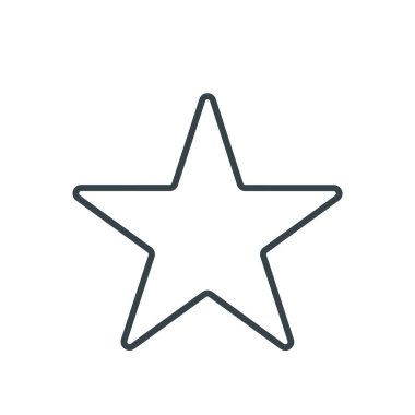 Yıldız ince çizgi ikonu. Web siteleri, web tasarımı, mobil uygulama, bilgi grafikleri için basit simge ögesi. Web sitesi tasarımı ve geliştirilmesi için ince satır simgesi, beyaz arkaplanda uygulama geliştirme