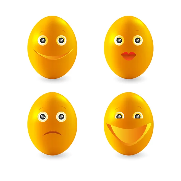 A set of smilies for Easter — Stock Vector