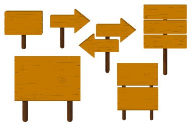 ahşap işaretler seti