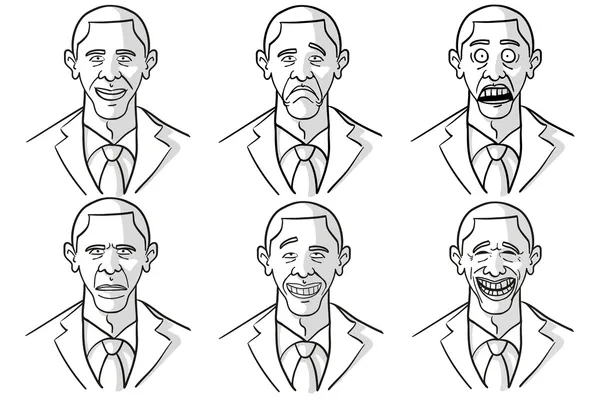barack obama'nın karikatürünü yüzler
