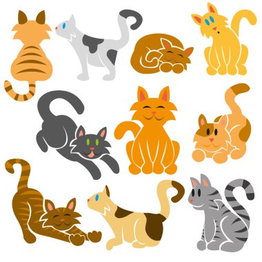 Şirin kedi vektör kümesi
