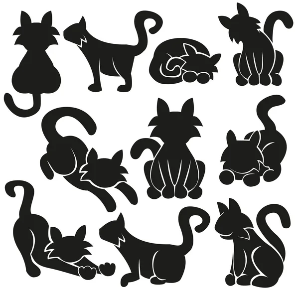 Schattige katten vector set Rechtenvrije Stockillustraties