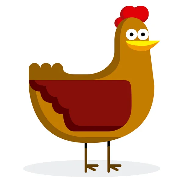 Niedliche Karikatur Huhn isoliert auf weißem Hintergrund — Stockvektor