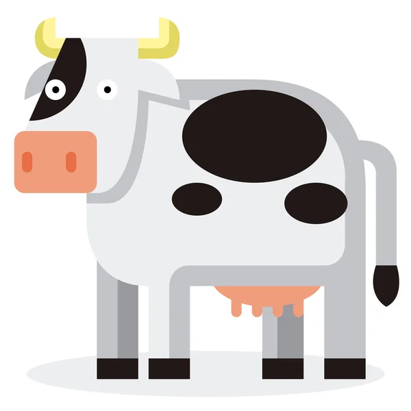 Bonito cartoon vaca isolada no fundo branco —  Vetores de Stock