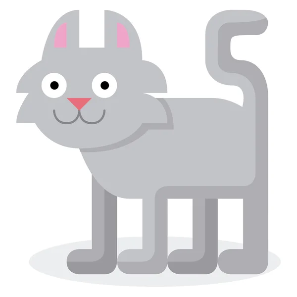 Lindo gato de dibujos animados aislado sobre fondo blanco — Vector de stock