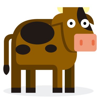 Beyaz arka plan üzerinde izole sevimli çizgi buzağı