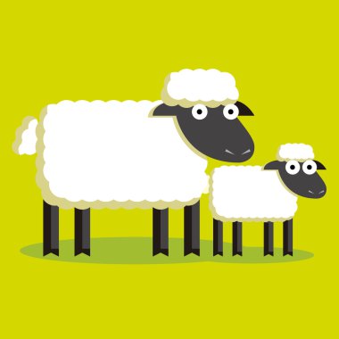 iki çizgi koyun ve renkli arka plan ile kuzu