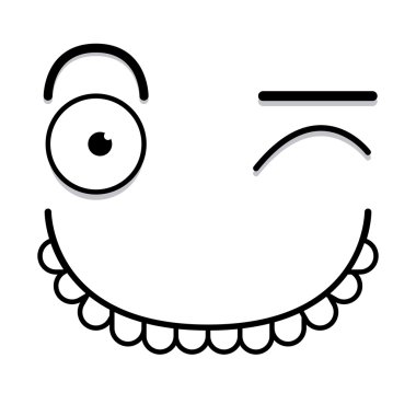 bir vektör sevimli çizgi film beyaz kırpan yüz