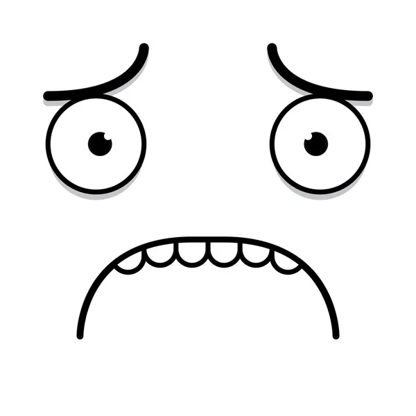 A Vector Cute Cartoon White Sad Face — Stock Vector