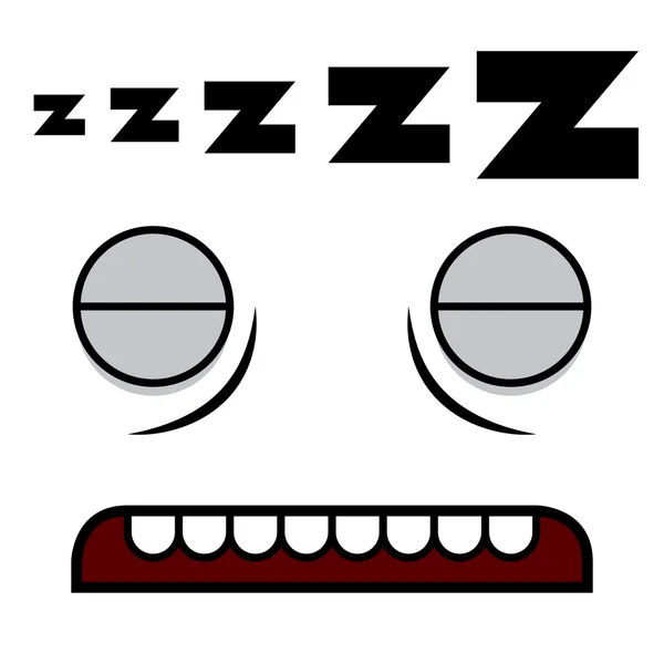 Una caricatura linda del vector que duerme cara blanca — Vector de stock