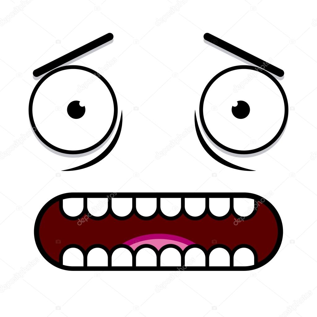 A Vector Cute Cartoon White Scared Face Stock Vector by