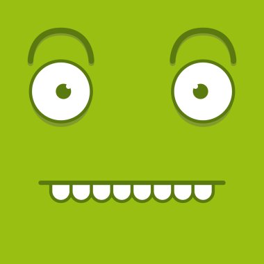 vektörel sevimli çizgi film yeşil komik bir surat