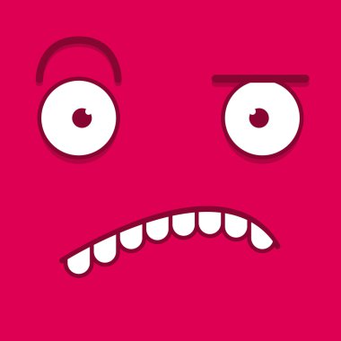 vektörel sevimli çizgi pembe yüz kafası karışık.