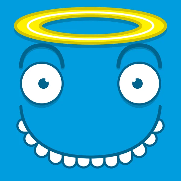 Un vecteur mignon Cartoon Blue Angel Face — Image vectorielle