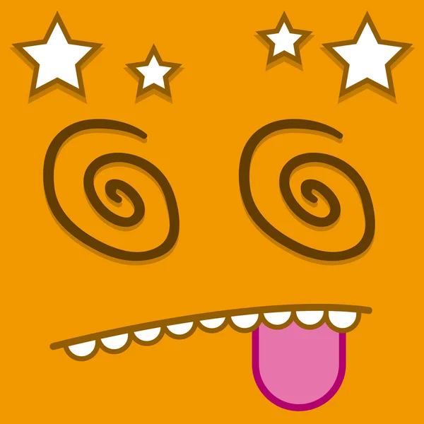En vektor söta tecknade orange yr ansikte — Stock vektor