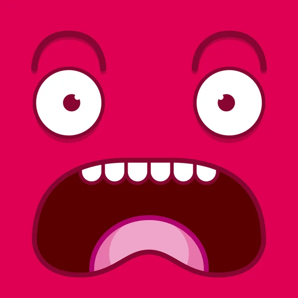 Ein Vektor niedlichen Karikatur rosa schreiendes Gesicht — Stockvektor