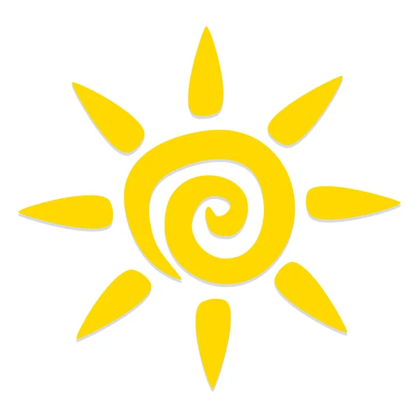 白い背景で隔離の抽象的なスタイリッシュな太陽アイコン — ストックベクタ