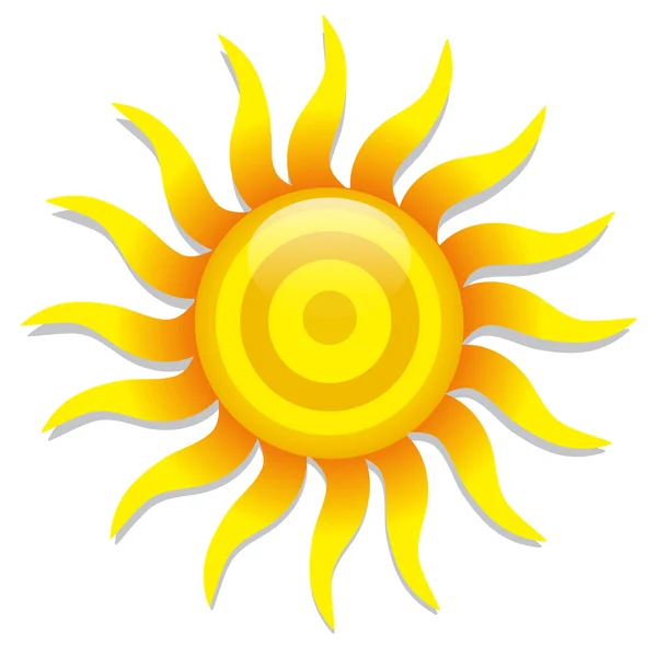 Icono de sol elegante abstracto aislado sobre fondo blanco — Vector de stock