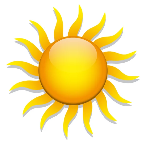 Astratto elegante icona del sole isolato su sfondo bianco — Vettoriale Stock