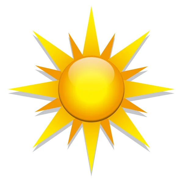 Ícone de sol elegante abstrato isolado no fundo branco — Vetor de Stock