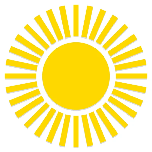 Abstrait élégant soleil icône isolé sur fond blanc — Image vectorielle