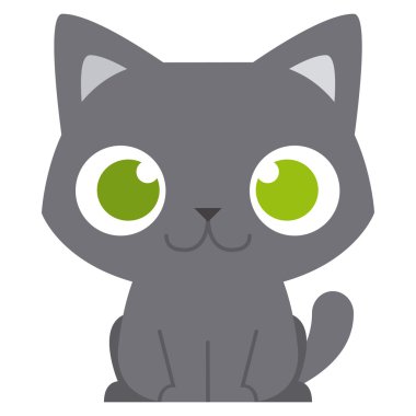 sevimli küçük izole kedi illüstrasyon karikatür