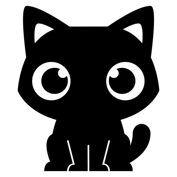 Ilustración aislada del pequeño gato adorable de la historieta — Vector de stock