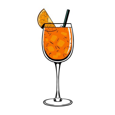 İzole turuncu kokteyl illüstrasyon vektörü